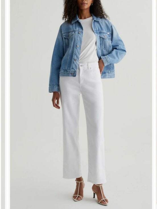 Ag Adriano Goldschmied Denim - AG Brinley Mid-rise Straight Leg Jeans Gallery White Women's Size 27